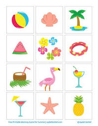 Free Printable Memory Game For Kids With Pictures For Summer In 2020 Memory Games For Kids Games For Little Kids Memory Games