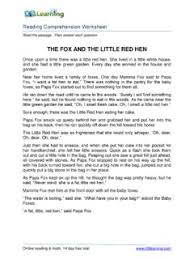 3) make a little red hen mural with interactive writing. The Fox And The Little Red Hen K5learning Com The Little Red Hen Pdf4pro