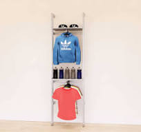 Retail Display Shelving Units with Front Hanging Hangers + Shelves