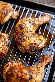 Crispy Skinned And Fall Off The Bone Tender Oven Roasted Chicken Quarters Recipe Very E Baked Chicken Legs Chicken Quarter Recipes Chicken Leg Quarter Recipes