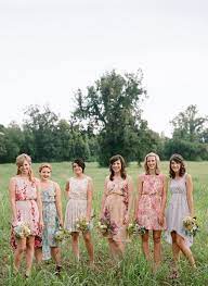 Love The Different Florals Bridesmaid Dresses Floral Print Casual Wedding Printed Bridesmaid Dresses