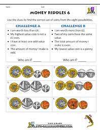 Five dollars and seventeen cents =. Money Worksheets For Kids Money Riddles Uk