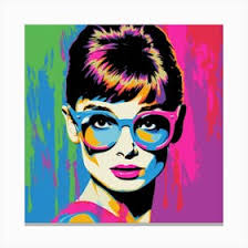 Bubble Gum Audrey Canvas Print by POP ART WORLD