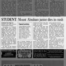Crash Kills Mt. Abe Student