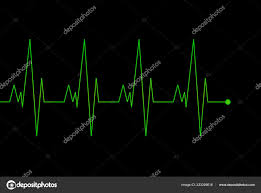 Cardio Monitoring System Isolated Black Background Heart
