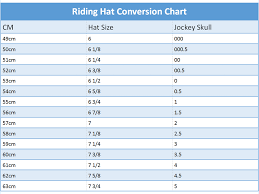 hat size conversion chart unicorn saddlery