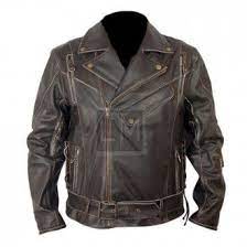 Terminator Distressed Black Biker Leather Jacket Leather Jacket Jackets Leather Jacket Black