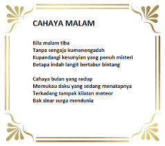Puisi berikut ini mengisahkan tentang kenestapaan yang mendalam terhadap seseorang yang telah membawanya pergi melintasi alam pikiran penu. Custom Puisi Cahaya Malam