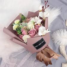 6 bundles artificial flowers lotus outdoor fake flowers for decoration uv resistant no fade faux plastic plants garden porch window box décor (yellow) 4.5 out of 5 stars. 14 38in Artificial Soap Fake Rose Flower Bouquets Birthday Etsy Valentines Flowers Flowers Bouquet Gift Flower Gift