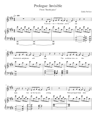 12 o'clock track music 12 o'clock track harry belafonte jump in the line beetlejuice winona ryder caprice my hair's in the wind video. Prologue Invisible From Beetlejuice Sheet Music For Piano Solo Musescore Com