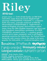 Riley Personalized Name Print Typography Print By Ohbabynames 25 00 Names With Meaning Irish Girl Names Irish Boy Names