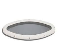 ISURE MARINE Boat Oval Shape Porthole Window With White ABS Plastic Trim Port Hole
