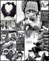 Black And White And Color Photo Collage Let It Snow By Reyhan Seran Dursun Mood Colors Photo Collage Winter Colors