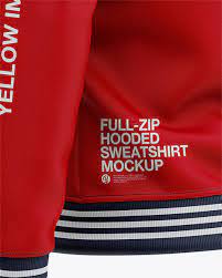 Download Full Zip Hooded Sweatshirt Back Half Side View Of Hoodie In Apparel Mockups On Yellow Images Object Mockups