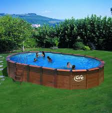 Piscine Gre Hawaii Semi Enterree Acier Bois Ovale D750x425 H132 Pool Landscaping In Ground Pools Swimming Pools