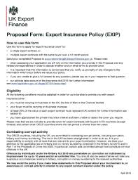 The term cargo insurance is used in case of air shipment. Fillable Online Proposal Form Export Insurance Policy Exip Fax Email Print Pdffiller