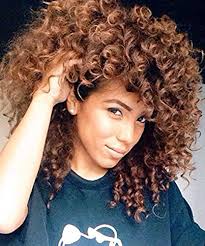 Devatno Shoulder Length Golden Afro Womens Prucke Afro Brown