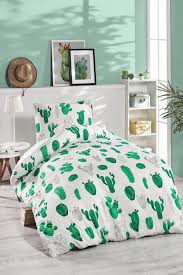 Carley 2 yastıklı tek kişilik nevresim takımı. Leew Yorgan Hediyeli Nevresim Seti Tek Kisilik Kaktus Yesil