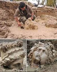 Archaeologists unearthed Dionysus statue head in 2021
