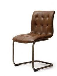 Industrial Style Pair Of Dark Brown Faux Leather Button Back Dining Chairs With Steel Frames Dining Chairs Uk Faux Leather Dining Chairs Leather Chair