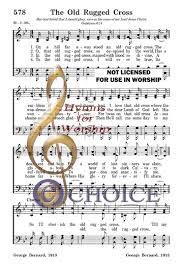 (stanza 3) in the old rugged cross, stained with blood so divine, a wondrous beauty i see; The Old Rugged Cross R J Stevens Music