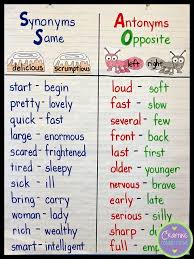 Synonyms Antonyms Anchor Chart With A Freebie