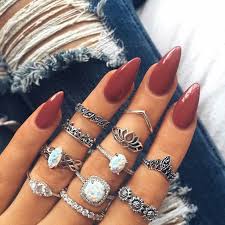 Some nails are white, some nails are nude. 60 Awesome Acrylic Almond Nails Designs To Inspire You Almond Nails Designs Almond Acrylic Nails Cute Acrylic Nails