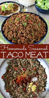 This Homemade Seasoned Taco Meat Is Perfect For All Of Your Favorite Mexican Dishes Making Homemade Ground Tur Taco Meat Seasoning Taco Meat Ground Beef Tacos
