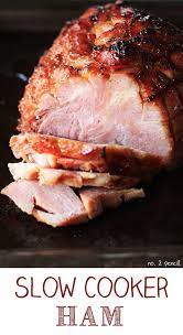 Crockpot Ham With Maple Brown Sugar Glaze Recipe Slow Cooker Ham Ham Recipes Crockpot Slow Cooker Ham Recipes