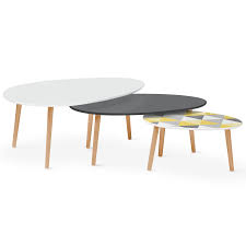 Ce meuble sera parfait pour une déco épurée et soignée. Tables Basses Gigognes Blanche Grise Et Motifs Lot De 3 Id Market
