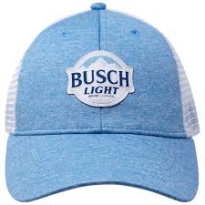 Busch Light Logo Men S Heather Blue Mesh Trucker Hat