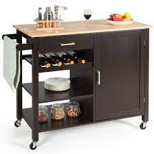 Costway rolling kitchen trolley microwave cart storage cabinet w/ removable. Costway 4 Tier Wood Kitchen Island Trolley Cart Storage Cabinet W Wine Rack Drawer Kitchen Islands Trolleys Aliexpress