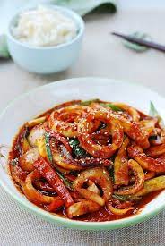 Ojingeo Bokkeum Spicy Stir Fried Squid Spicy Recipes Spicy Seafood Recipes Calamari Recipes