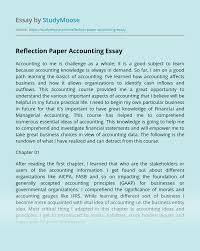 Reflection Paper Accounting Free Essay Example
