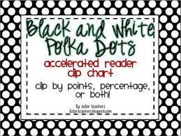 accelerated reader clip chart black white polka dots