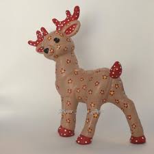 This Ceramic Reindeer Would Make A Great Addition To Your Holiday Decorations Description From Handmadeartists Com I Search Cement Crafts Crafts Felt Animals