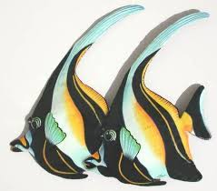 Tropical Fish Painted Metal Art Metal Wall Hanging Outdoor Wall Art Tropical Art Tropical Decor Metal Wall De Fish Wall Art Tropical Art Outdoor Wall Art