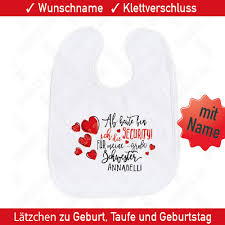 Kleine Schwester Baby Lätzchen Name Geschenkidee Spruch Sprüche