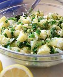 Greek Potato Salad With Fresh Herbs And Lemon Greek Potato Salads Potatoe Salad Recipe Greek Dinners
