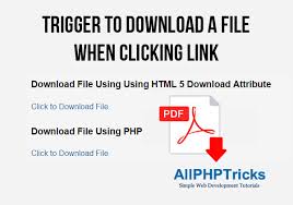 These pages offer questions and answers on separate page so you can check your work. Trigger To Download A File When Clicking Link All Php Tricks