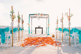Turquoise And Orange Beach Wedding Beach Wedding Orange Blue Beach Wedding Beach Theme Wedding
