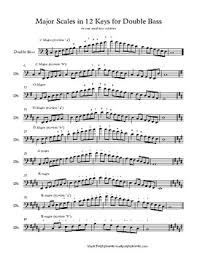 Orchestra Major Scales For Double Bass With Fingerings