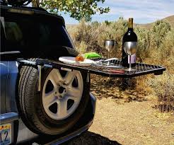 Tailgater Tire Table This Compact Folding Table Uses A Car S Tires For Keep In Vertical Position And Stable This Product Is A Dura Tire Table Tailgating Car