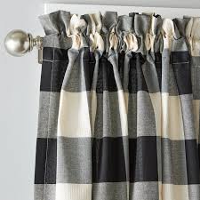 Black And White Plaid Curtains Walmart Northridge Plaid Semi Sheer Rod Pocket Curtain Rod Pocket Curtains Curtains Rod Pocket