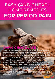 Dark Chocolate Helps With Cramps And Bloating By Acting As A Natural Painkiller However Make Sure To Pick Dark Cho Menstrual Cramps Remedies Natural Remedies