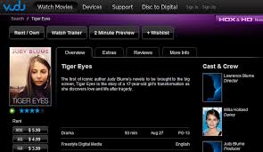 Vudu For Playstation Xbox Roku Blu Ray Players Http Www Vudu Com Movies Content 455234 Tiger Eyes Judy Blume Digital Signs Movies To Watch