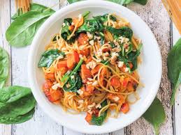 Spaghetti Mit Gerostetem Kurbis Und Spinat Genussfreudig Rezept Spinat Einfache Gerichte Kurbis