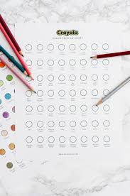 Free Printable Crayola Color Pencils Chart Diy Crayola