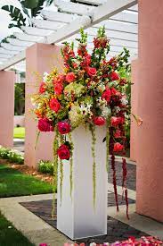 The Aisle Arrangements Were True Works Of Art Renaissance Vinoy St Pete Wedding Large Flower Arrangements Flower Arrangements Church Flower Arrangements