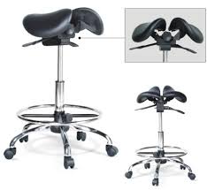 Kanewell 901srl Twin Ergonomic Saddle Seat With Foot Ring Leather Doctor Stool Saddle Stools Saddle Chair Ergonomic Kneeling Chair